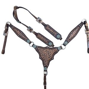 Leopard Print Leather Horse Tack Set